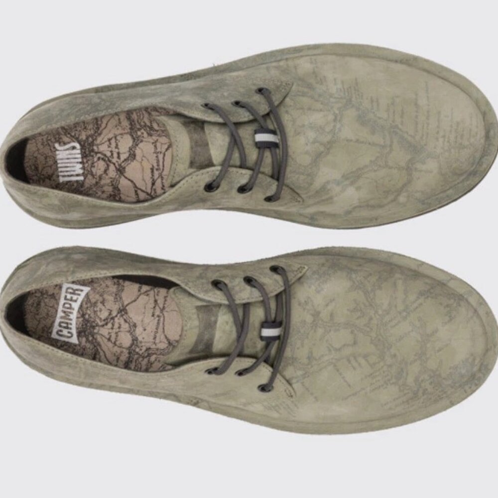 New CAMPER Twins Derby Map nubuck leather lace up comfort shoes 44 - Picture 1 of 1